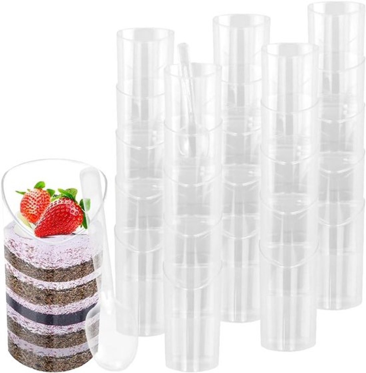 Kunststof dessertkopjes herbruikbaar - Set 50 stukken Inovra Plus