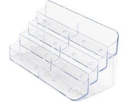 Deflecto visitekaartenhouder 2 x 4 opbergvakken | transparant