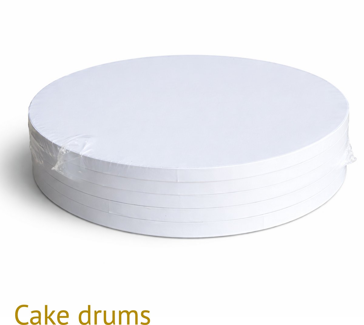 Bakdozen.nl - Cake Drum Rond 35 cm - Wit - Stevige Taartonderplaat - 5 Stuks