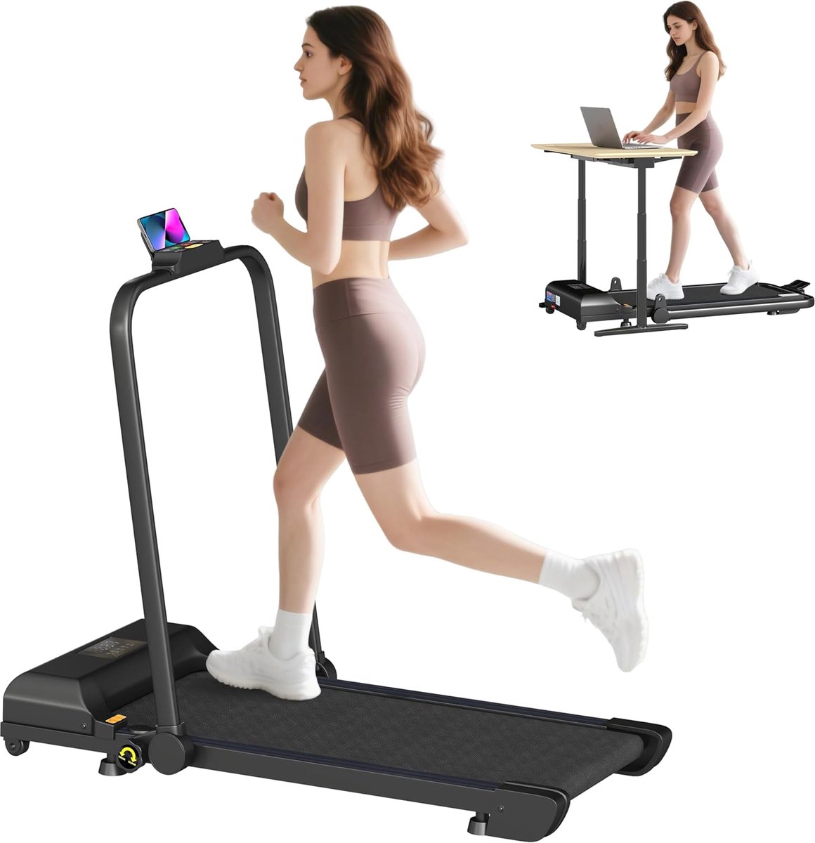 Elektrische Loopband - Wandelpad Fitness - Thuis Sporten - 2-in-1 Ontwerp - 130x59x96 cm - Zwart