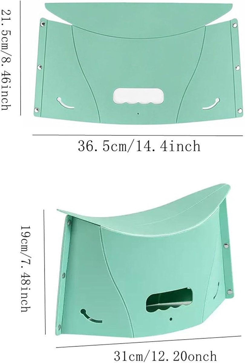 Toiletkruk Inklapbaar - Voetensteun Krukje - Ergonomisch Zitten - Multifunctioneel Ontwerp - 19 cm Hoog - Lichtgroen
