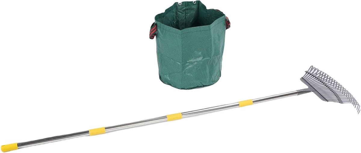 Brede Tuinhark - Verstelbare hark - Gazon Onderhoud - Zwaar Koolstofstaal - 18 Inch Werkbreedte - Metaal