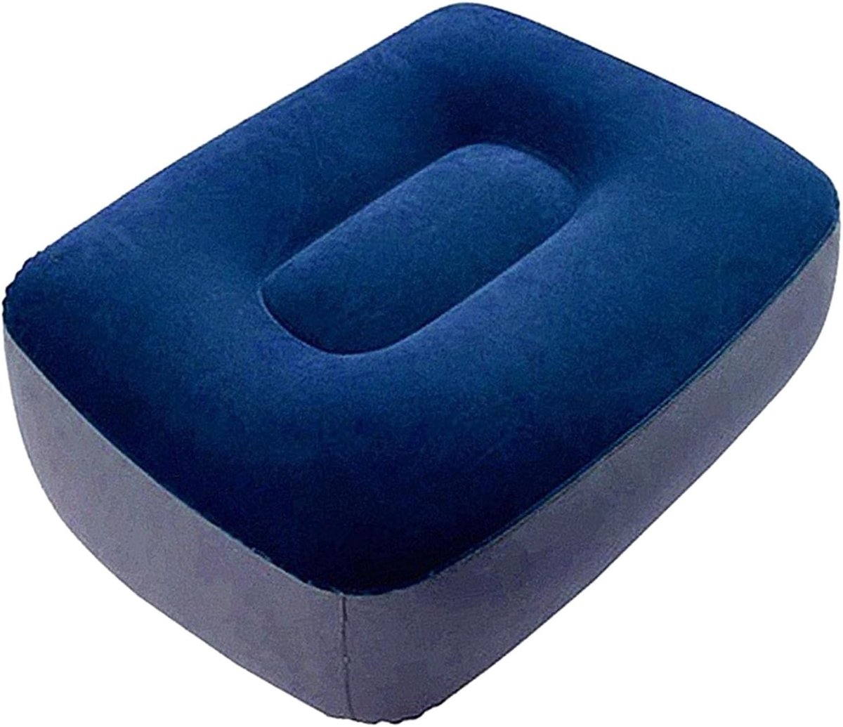 Opblaasbare Voetsteun - Curve Ondersteuning - Comfortabel Zitten - Ergonomisch Ontwerp - 37x28x16 cm - Grijs Blauw