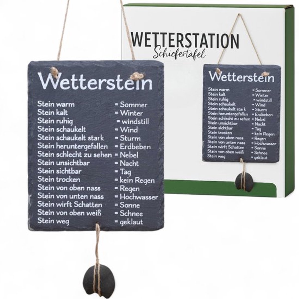 Solidchoice - Dailygoody - Wetterstein leistenen bord - Weerstation voor tuin