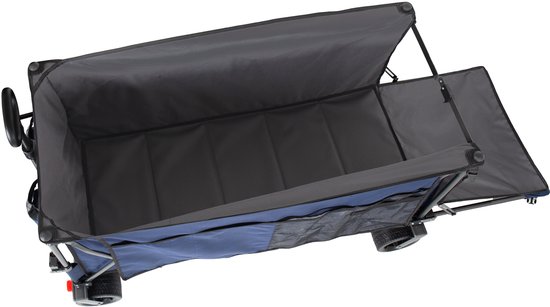 300L+120L opvouwbare bolderkar & achterklep, 180cm opvouwbare bolderkar met extra brede 17x10 cm all-terrainwielen handwagen, ideaal voor tuin, boodschappen, strand en buitengebruik (blauw) — afbeelding 3