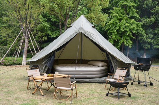 HAUSS SPOLE Tent - Ruime 300 x 300 x 200 cm - Waterafstotend Polyester - Donkergroen - Voor 3-4 Personen - Met Insectengaas van hauss-spole — afbeelding 2