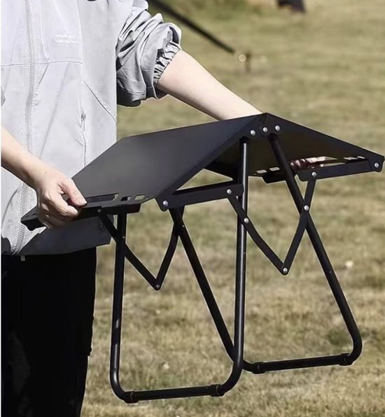 Campingtafel - Inklapbaar - Kampeertafel - Picknicktafel - Vouwtafel - Klaptafel - Voor outdoor - 57x36x39 cm - Zwart — afbeelding 3