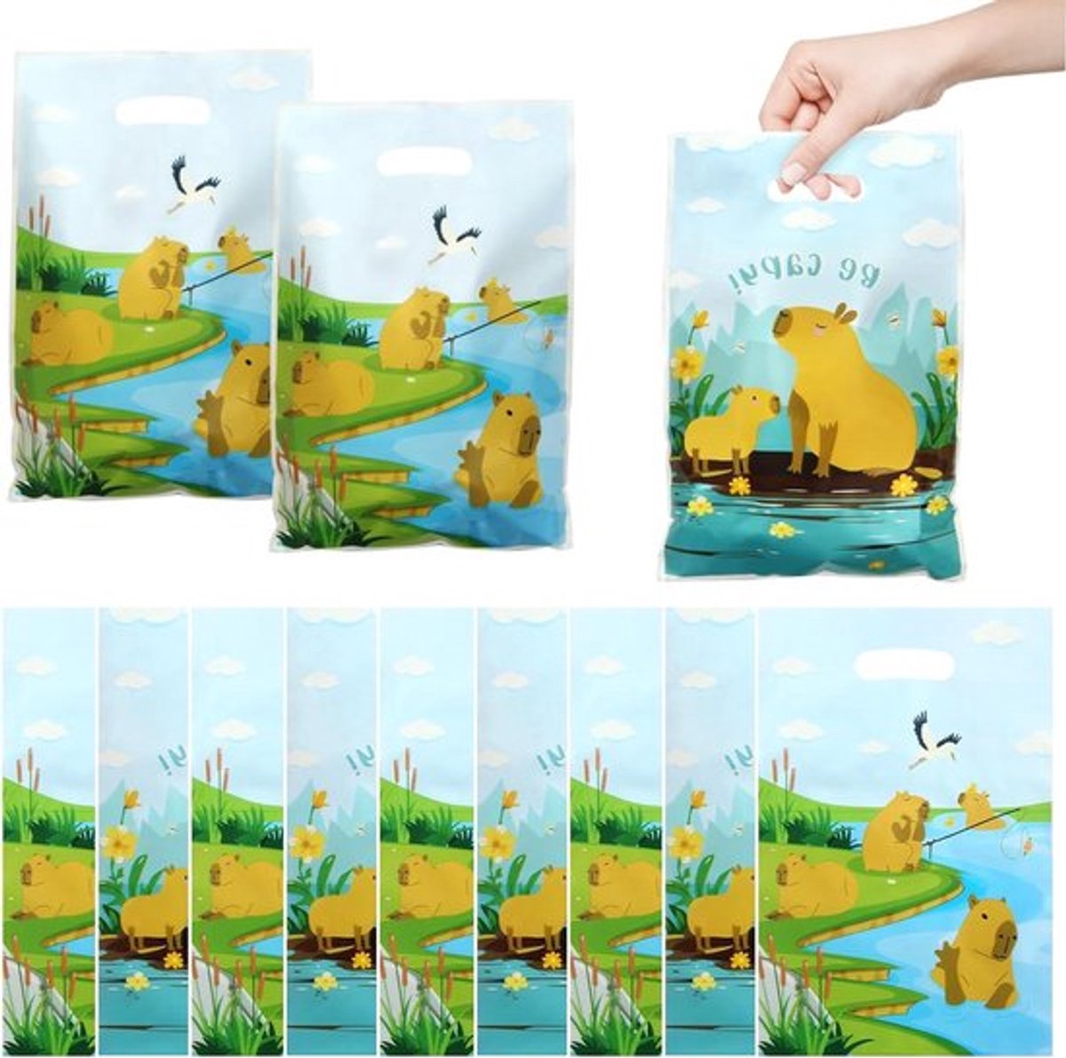 Allecta - Capybara Goodiezakjes met handgrepen voor kinderen - 50 stuks - schattige