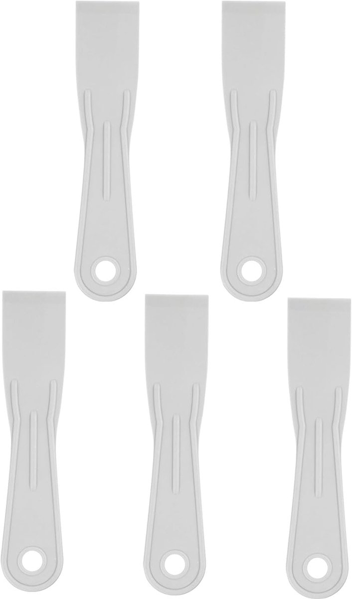 Thijox - 5 Stuks Plamuurmes 4,6 cm Breed - Dunne Flexibele Kunststof Spatel voor Behangwerk, Gipsplaten, Schilderen en Muren - Grijs - Roestbestendig