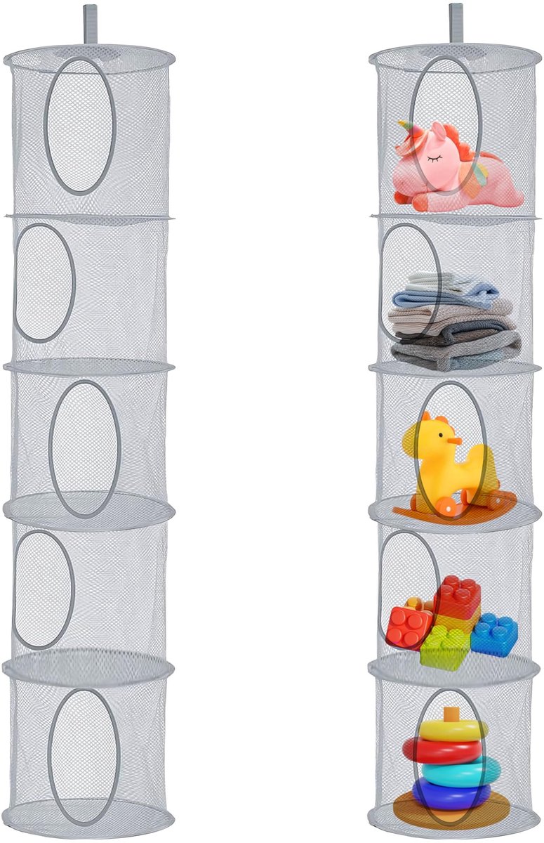 Dailygoods- Opbergmand - 2 Stuks - Knuffeldieren - Speelgoedkist - Kamerdecoratie - Kinderen - Ruimtebesparend - Opbergdoos