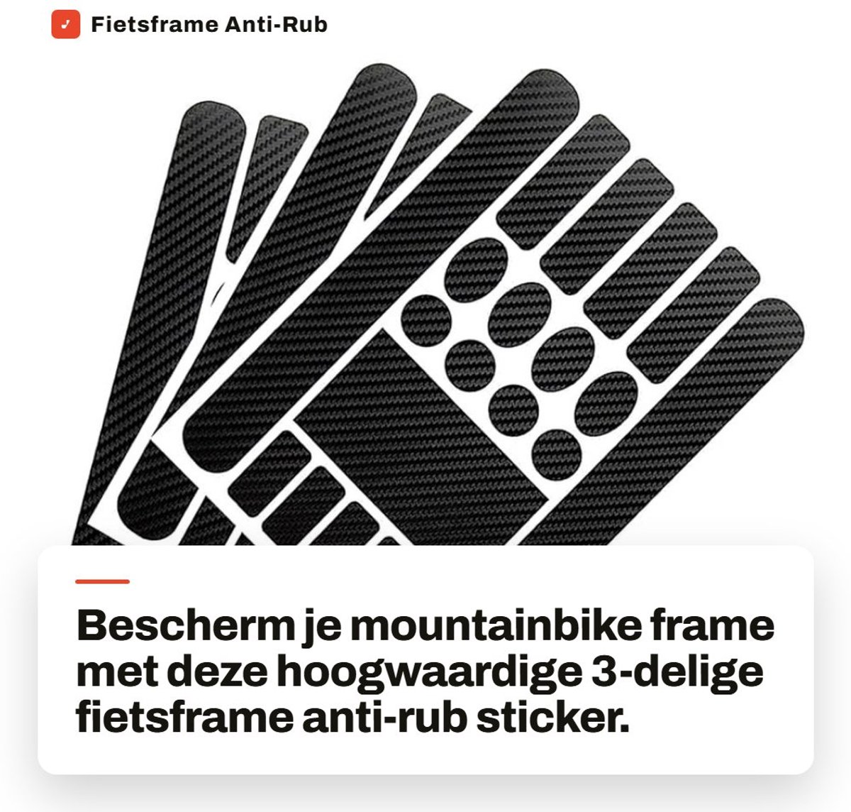 Dailygoods- Frame Sticker - Beschermfolie - Noppenfolie - Antirub Sticker - Mountainbike - PVC - Waterdicht