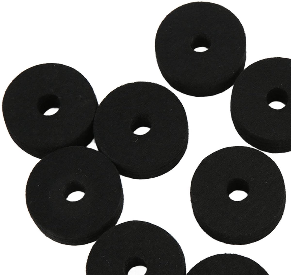 Dailygoods- Vilt Ringen 20 Stuks - Vervangende Accessoires - Antislip - Mouwen - 4cm - Geschikt voor Drumstel - Drumaccessoires