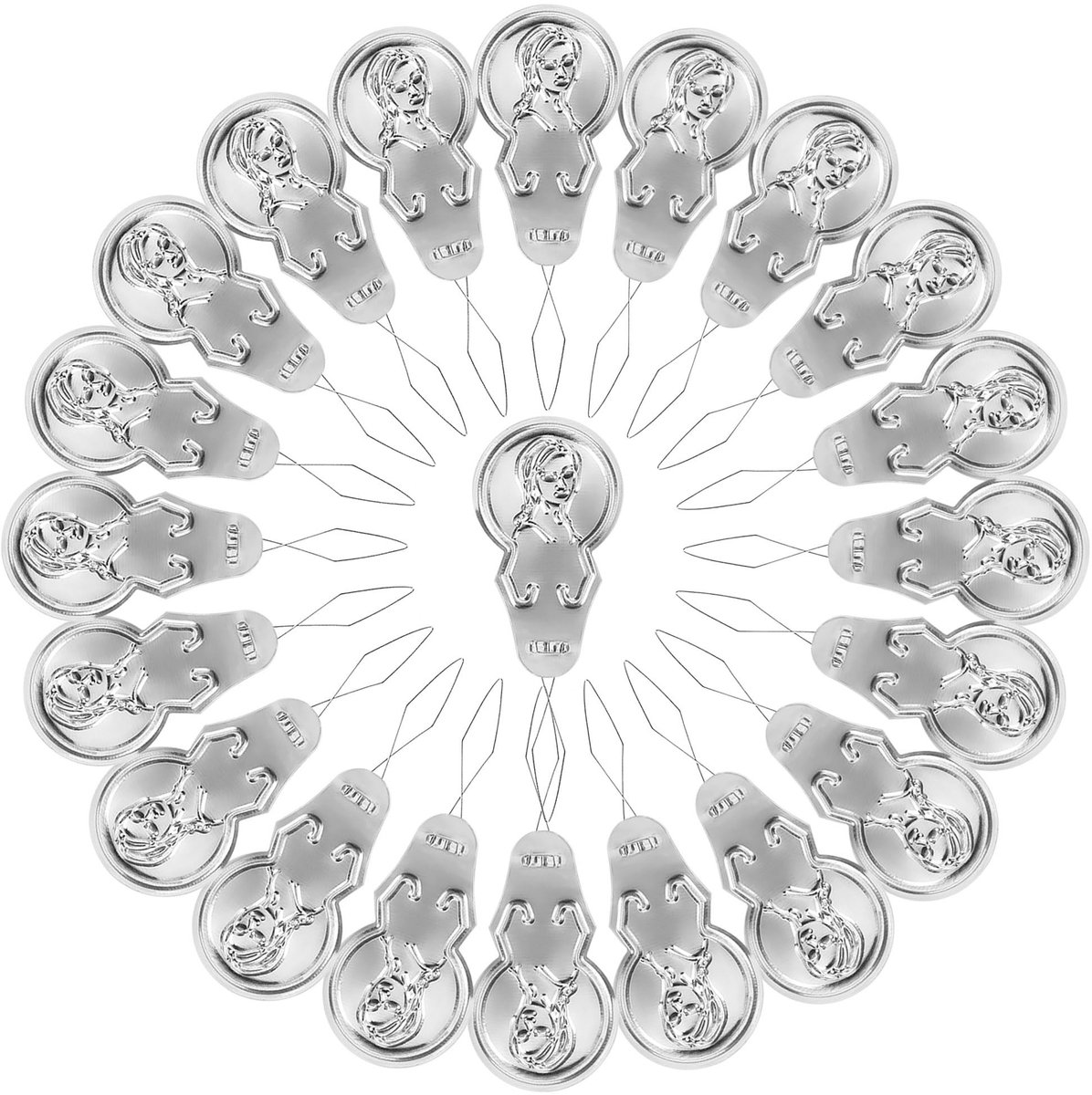 Dailygoods - 100 stuks naaldinrijger, inrijghulp voor naalden, aluminium naalden, inrijger voor handnaaien, inrijghulp voor naaimachines, doe-het-zelf, eenvoudig borduurwerk, naaldinrijgen, zilverkleurig