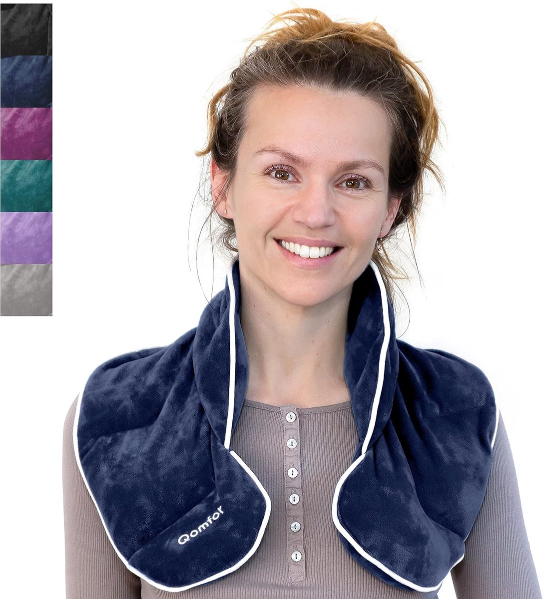 SnelShoppen - Warmtewrap voor Magnetron met Lavendelgeur - Donkerblauw Verwarmingskussen voor Nek/Schouder - 1,5 kg Gewicht - Warmte-/Koude-Therapie v