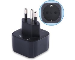 SnelShoppen - Europa naar Brazilië Plug Adapter - Schuko Plug Type C/E/F - Reisadapter voor Europese, Duitse, Franse en Nederlandse Stekkers - 1 stuk
