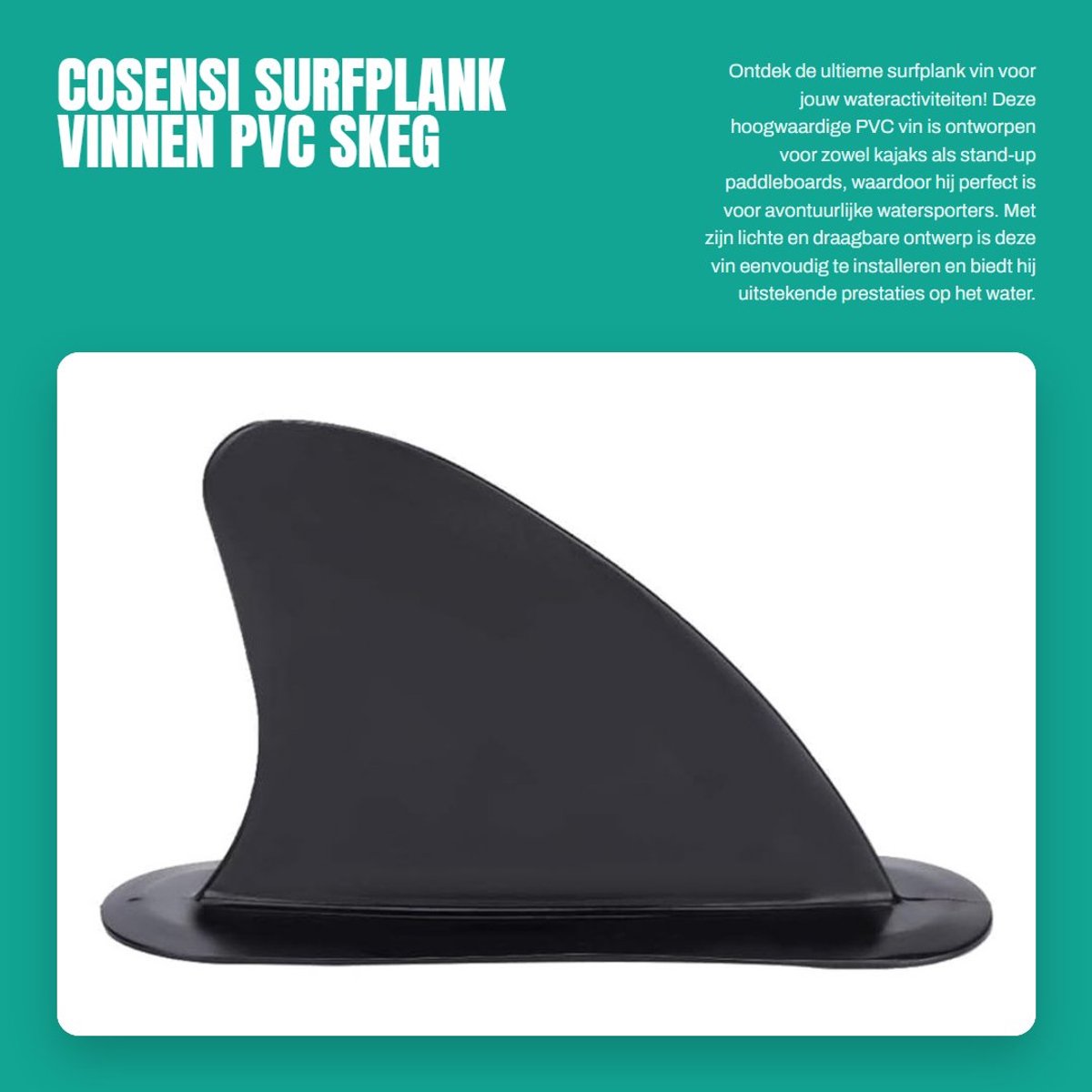 Dailygoods- Surfplank Vinnen - Kajakvin van Hoogwaardig PVC - Lichtgewicht - Draagbaar - Eenvoudig te Installeren - Robuust en Duurzaam