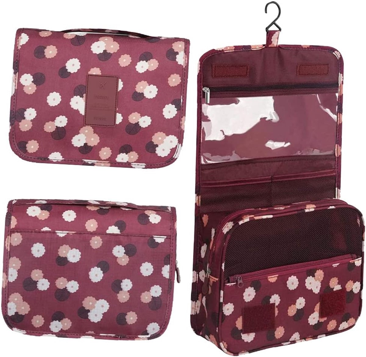 Thijox - Opvouwbare Toilettas met Haak, Geüpgraded Make-uptas voor Reizen, Grote Capaciteit, Waterdicht, Cosmeticatas Organizer voor Fitness, Camping
