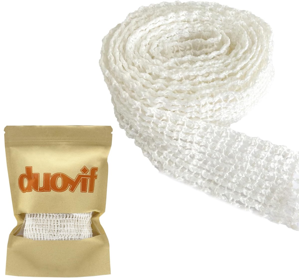 Dailygoods- Rolbraadnet 5 m x 9 cm - Elastisch Vleesnet - Scheurbestendig - Katoenen Vleesgaas - Voor Roken en Marineren - Gemakkelijk te Snijden