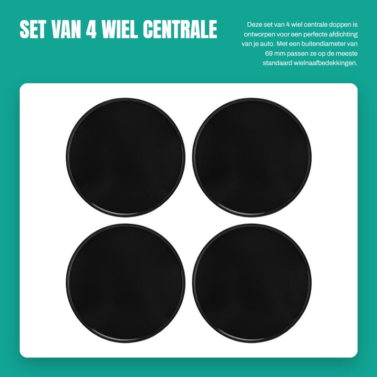 Dailygoods- Wielnaafdop 69 mm Buitendiameter - Wielnaaf Doppen - Afdichting - Waterdicht - Krasbestendig - Eenvoudige Installatie - Wieldeksel