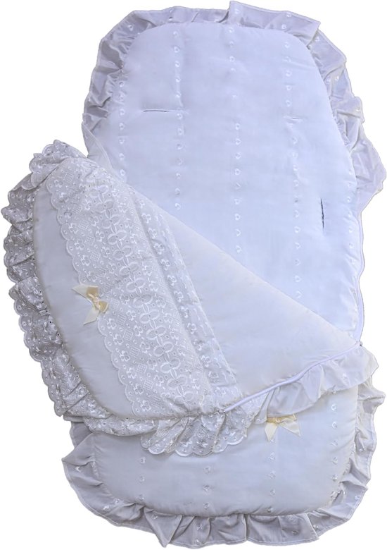 Baby Voetenzak - Kinderwagen Liner - Comfortabel Reizen - Luxe Kant Detail - Universeel - Roze — afbeelding 2