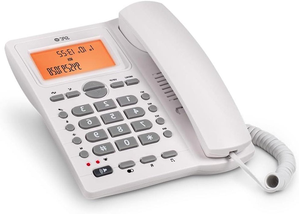 Vaste Telefoon - Kantoor Telefoon - Oproepen Beheren - 4 Directe Geheugens - 2 LCD Schermen - Wit