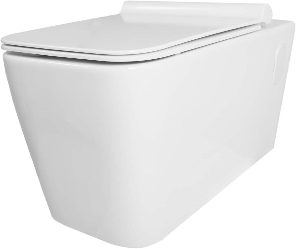 Hangend Toilet - Wandtoilet Keramiek - Badkamer Vernieuwen - Randloos Ontwerp - 18-23cm - Wit