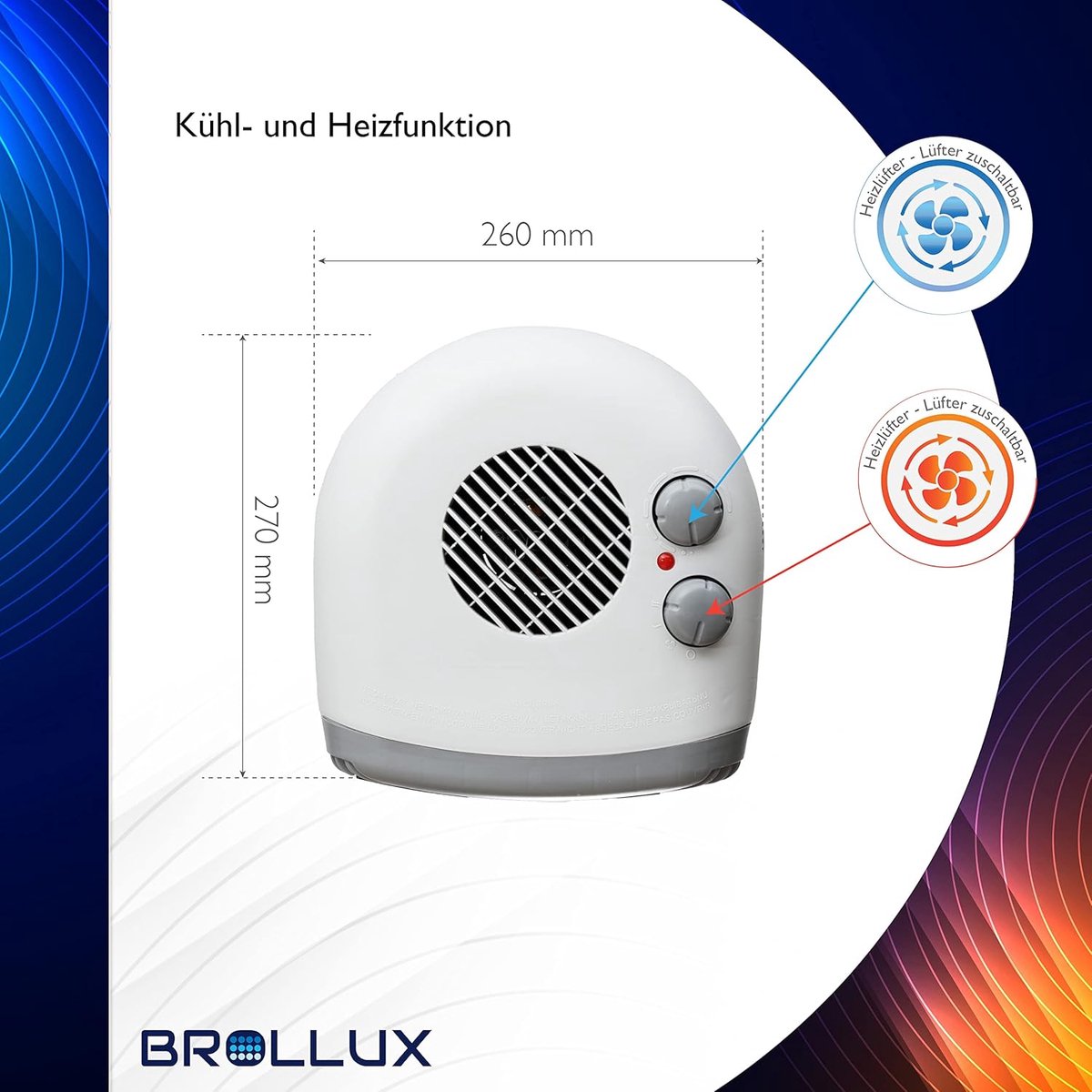 Elektrische Convector - Mobiele Verwarming - Ruimte Verwarmen - Met Turbo Ventilator - 2000 Watt - Wit – foto 5