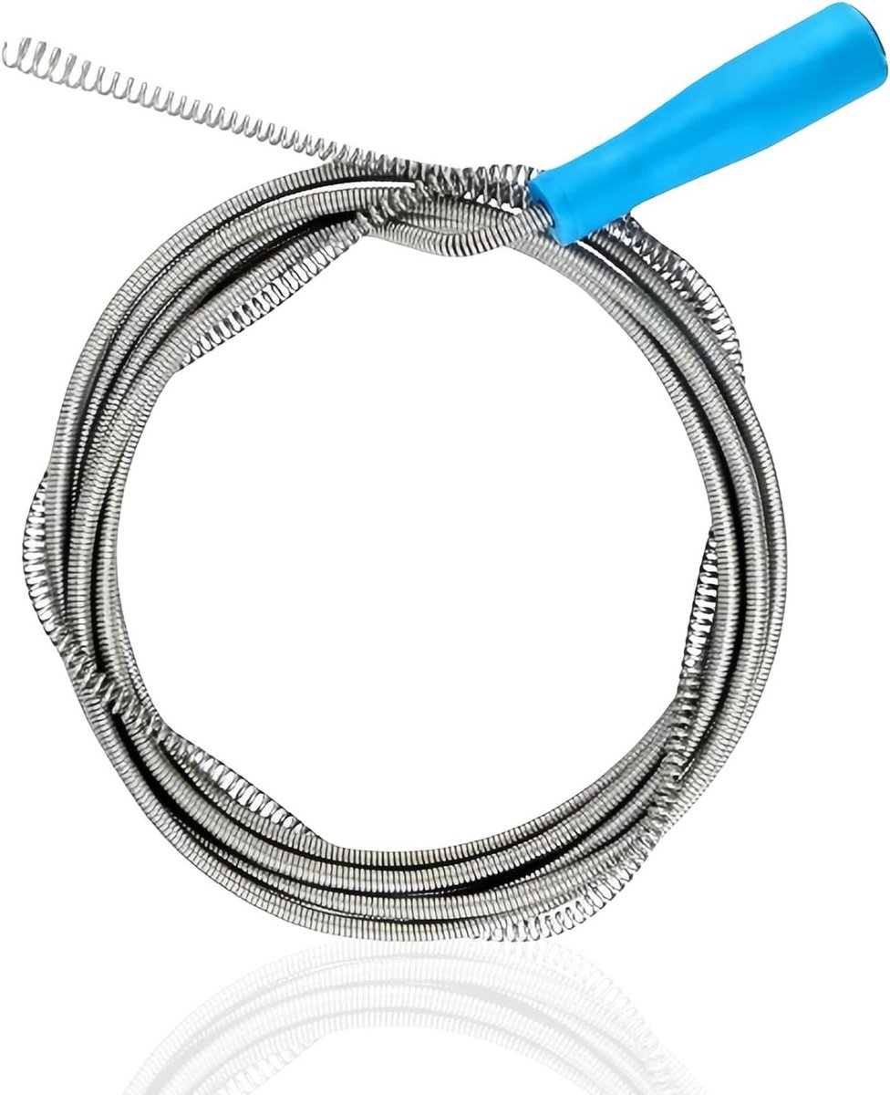 Afvoerspiraal - Buisreiniger - Verstoppingen Verwijderen - Flexibel Mangaanstaal - 5 Meter - Zilver