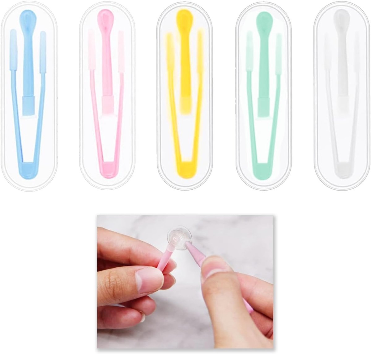 Contactlens Pincet en Zuignappen Set - 5-delige Contactlens Verwijder Tool voor Thuis en Reizen, Veilig en Gebruiksvriendelijk, Ideaal voor Contactlensdragers