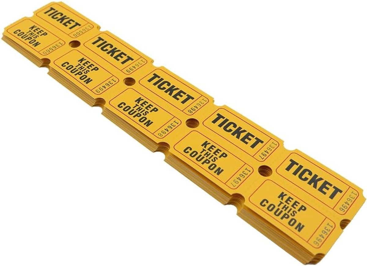 Dubbele Rol Loterij Tickets - 1000 Tickets per Rol - Ideaal voor Bingo, Feestjes en Verlotingen
