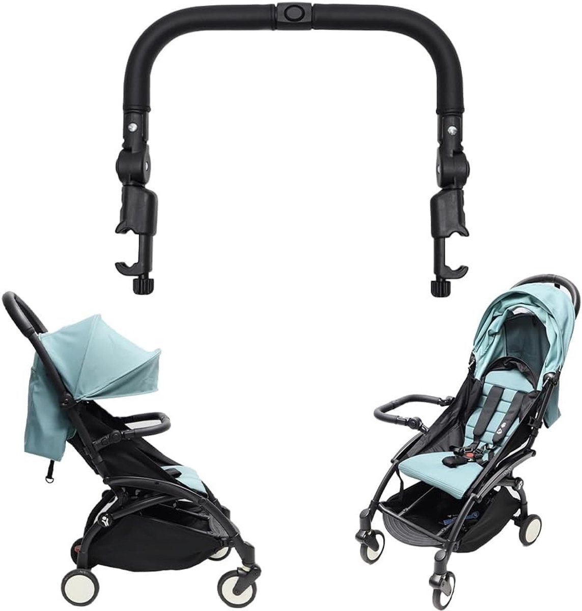 Universele Stroller Beugel met Verstelbare Hoek, Duurzaam PU en IJzer, Accessoire voor Kinderwagens, Zwart, Ideaal voor Strollers en Kinderwagens
