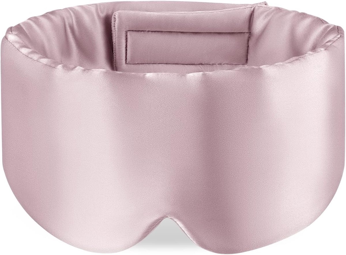 SnelShoppen - 100% Moerbeizijde Slaapmasker Oogmasker met Verstelbare Hoofdband voor Mannen en Vrouwen - Groot en Comfortabel Oogverband voor Nachtsla