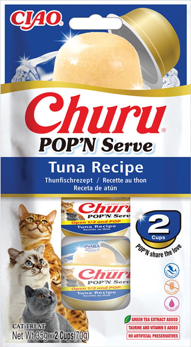 Ciao Kattensnack Churu Pop'n Serve Tuna - 2x35 gr
