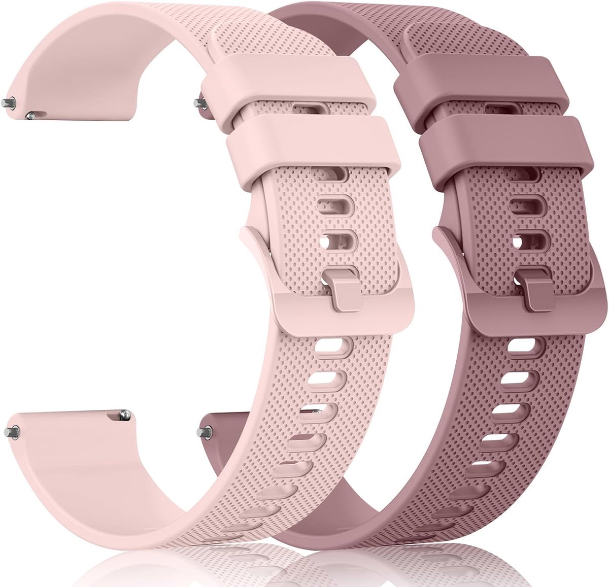 Thijox - 2 Stuks Horlogebandje 20 mm 22 mm Rubber Siliconen met Snelontgrendeling, Zachte Armbanden met Metalen Gesp voor Dames en Heren