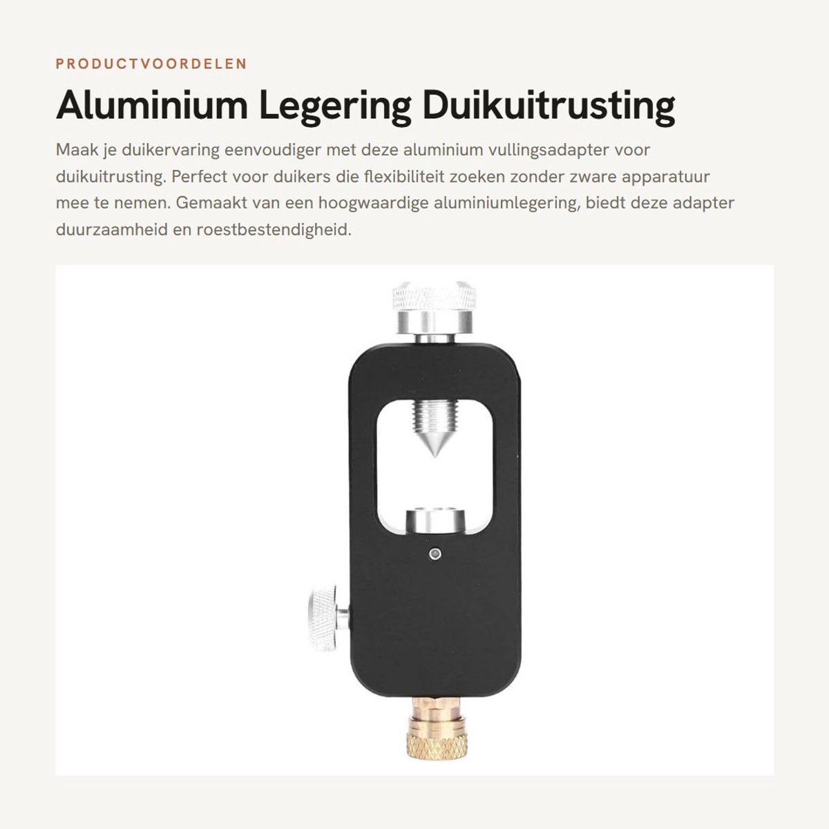 Inovra - Aluminium Legering Duikuitrusting Vullingsadapter - Lichtgewicht - Duurzaam - Compact - Gemakkelijk in Gebruik voor Scuba en Zuurstofflessen