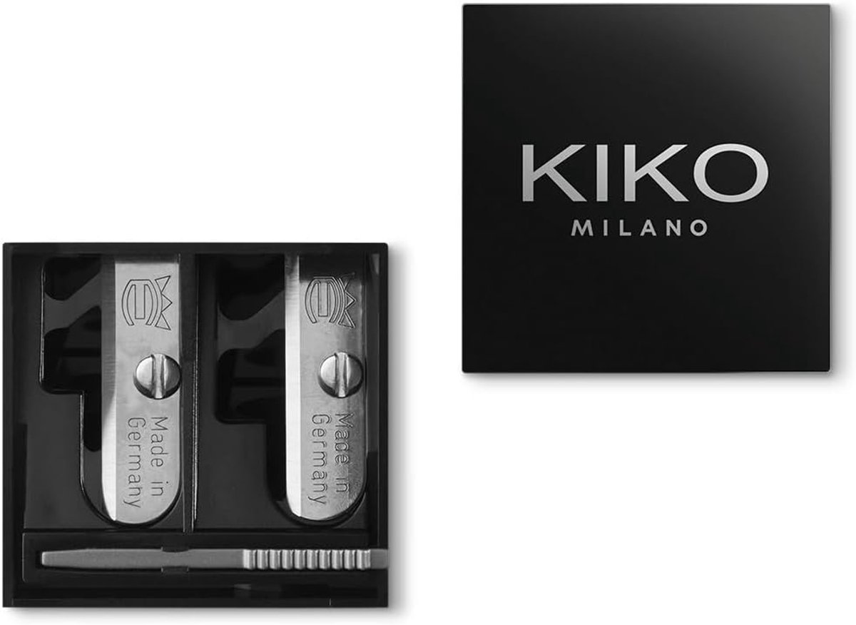 Thijox - Professionele Dubbele Puntenslijper voor Potloden | KIKO Milano Kwaliteit | Essentieel voor Beautycase | Inclusief Mesjesreiniger | Ideaal vo