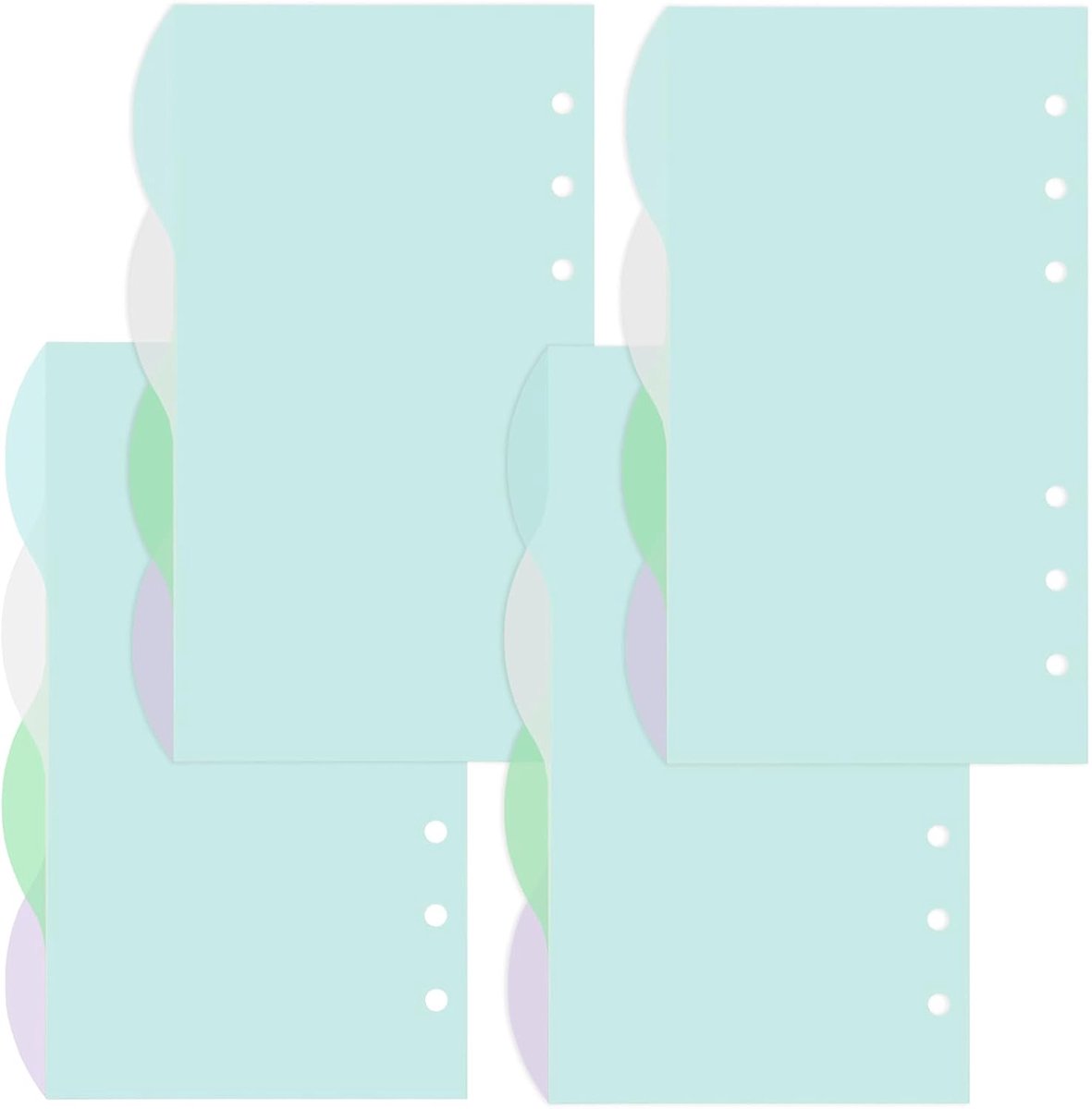SnelShoppen - DY.2ten A6 Folder Tabs 6 Holes - 16 Stuks Kleurrijke Index Divider voor Ringbinder, Planner en Notitieboek