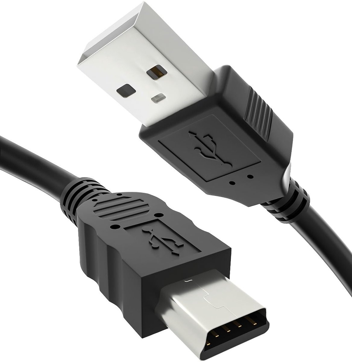 Thijox - USB-oplaadkabel voor grafische rekenmachines Ti-84 Plus CE, Ti-Nspire CX II, Ti-89 Titanium, Mini-B USB-kabel, 1 meter, zwart