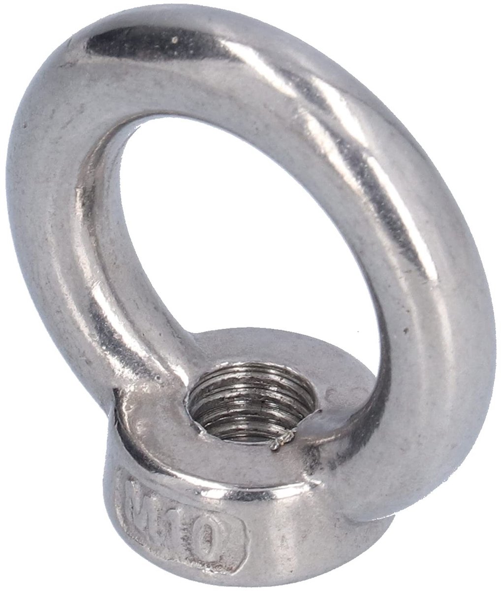 Inovra- Hijsoogmoer Roestvrij Staal - 10 Stuks - Schroefdraadmoer - Ringvorm - Technische Kranen - Hooggepolijst - Oogmoer