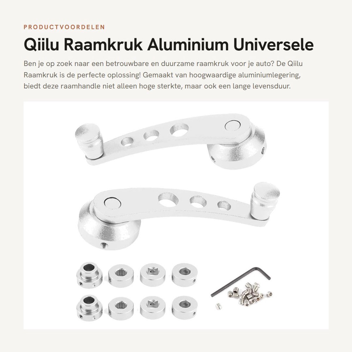 Inovra - Raamkruk Aluminium - Universele Raamhandle voor Auto - Eenvoudige Installatie en Duurzaam