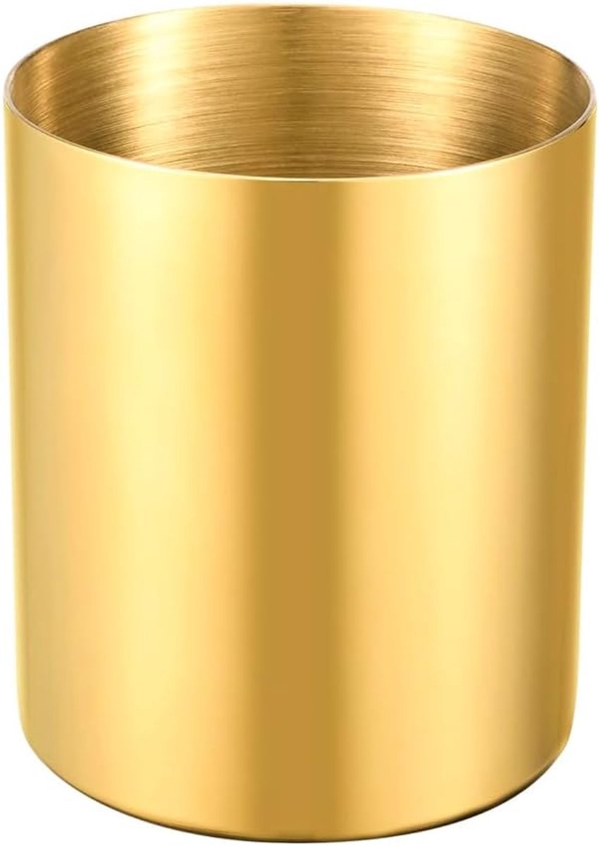 Penhouder roestvrijstaal rond - goud - luxe design - perfect voor kantoor en thuis - ShopVlot