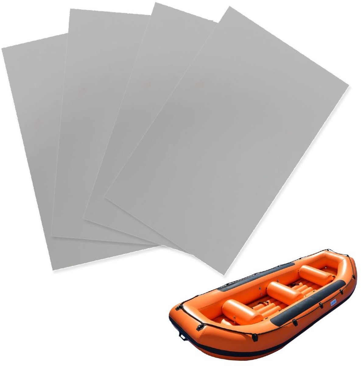 Inovra- PVC-Reparatiepleisters 4 Stuks - Waterdicht - Reparatie Patches - Voor Boot/Kajak - Opblaasbaar - Niet Zelfklevend - Reparatiepatches