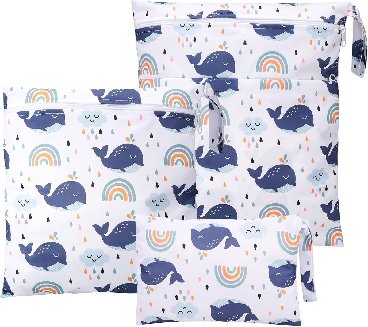 Inovra- Wetbag Waterdicht - 3 Stuks - Reisluiertas - Opbergtas - Herbruikbaar - Lichtgewicht TPU Materiaal - Luiertas