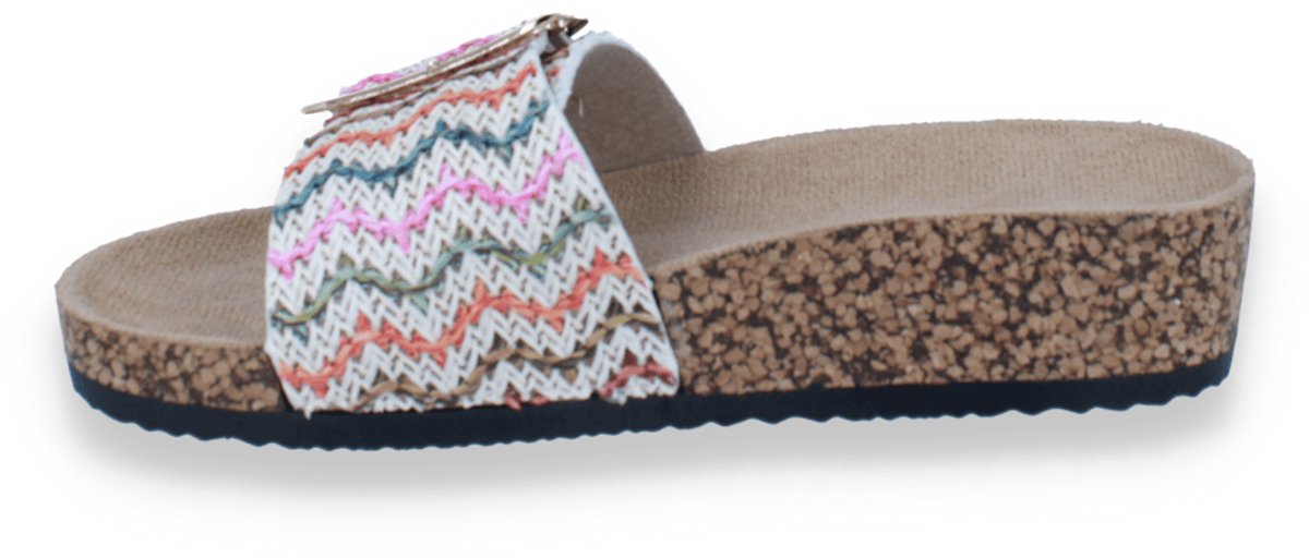 Mode-mania Dames Slipper Wit | Multicolour | Maat: 38