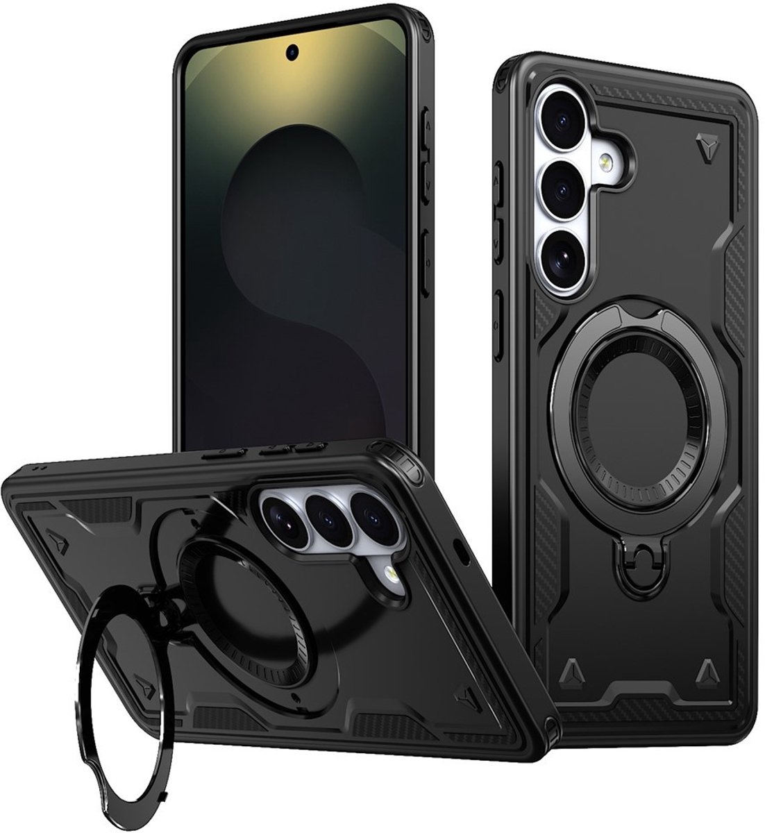 Coverup Hoesje - Geschikt voor Samsung Galaxy S26 Hoesje - Coverup Armor Back Cover met MagSafe Compatible Kickstand - Zwart