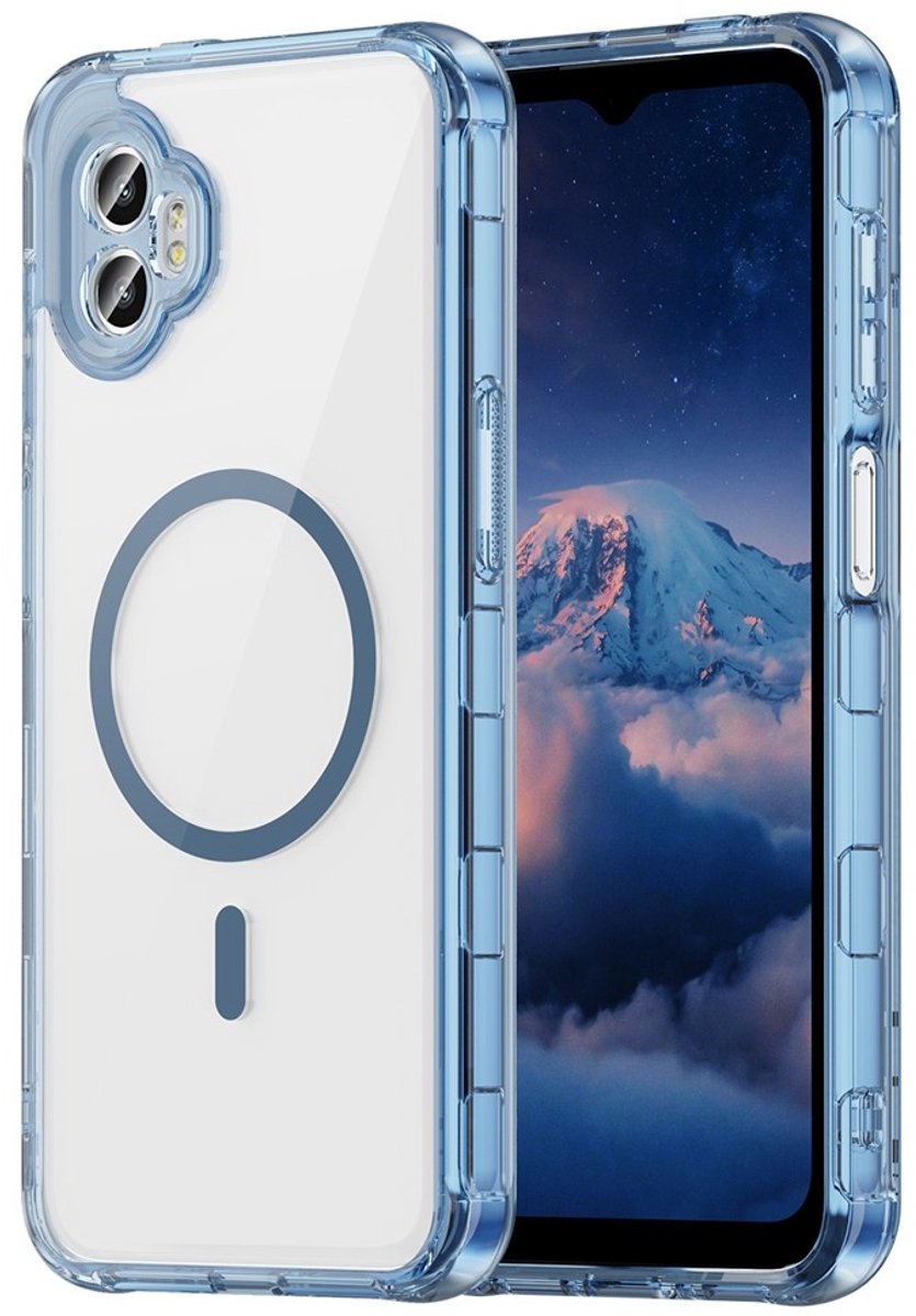 Coverup Hoesje - Geschikt voor Samsung Galaxy Xcover 7 Pro Hoesje - Coverup Clear TPU Back Cover - MagSafe Compatible - Blauw