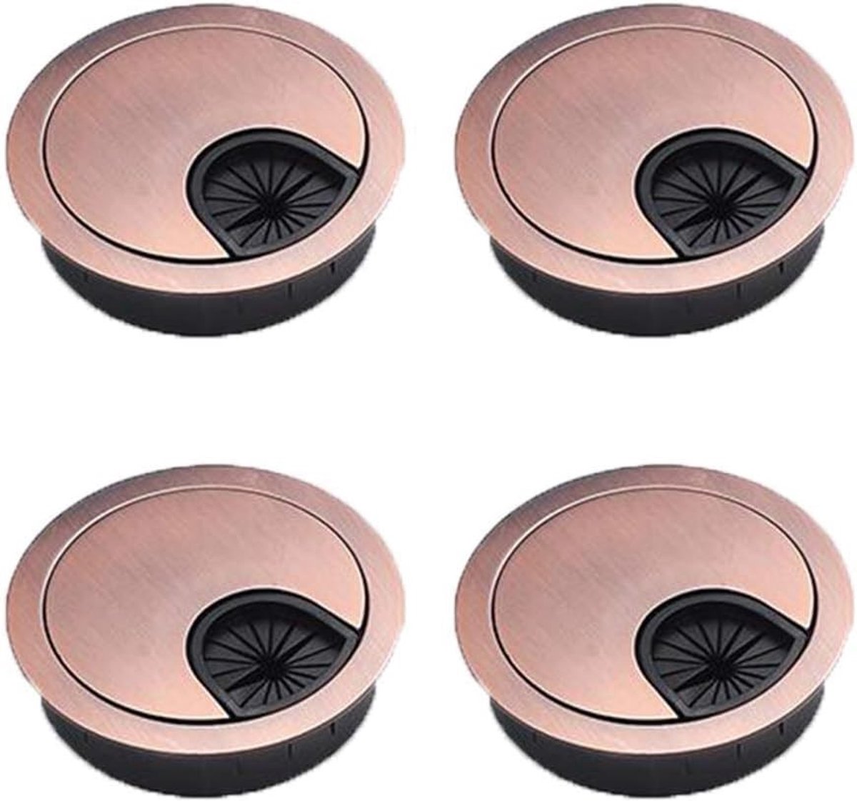 4 Packs 50mm Kabeldoorvoeren voor Bureau - Organiseer Kabels en Verbeter Bureau-Opgeruimdheid