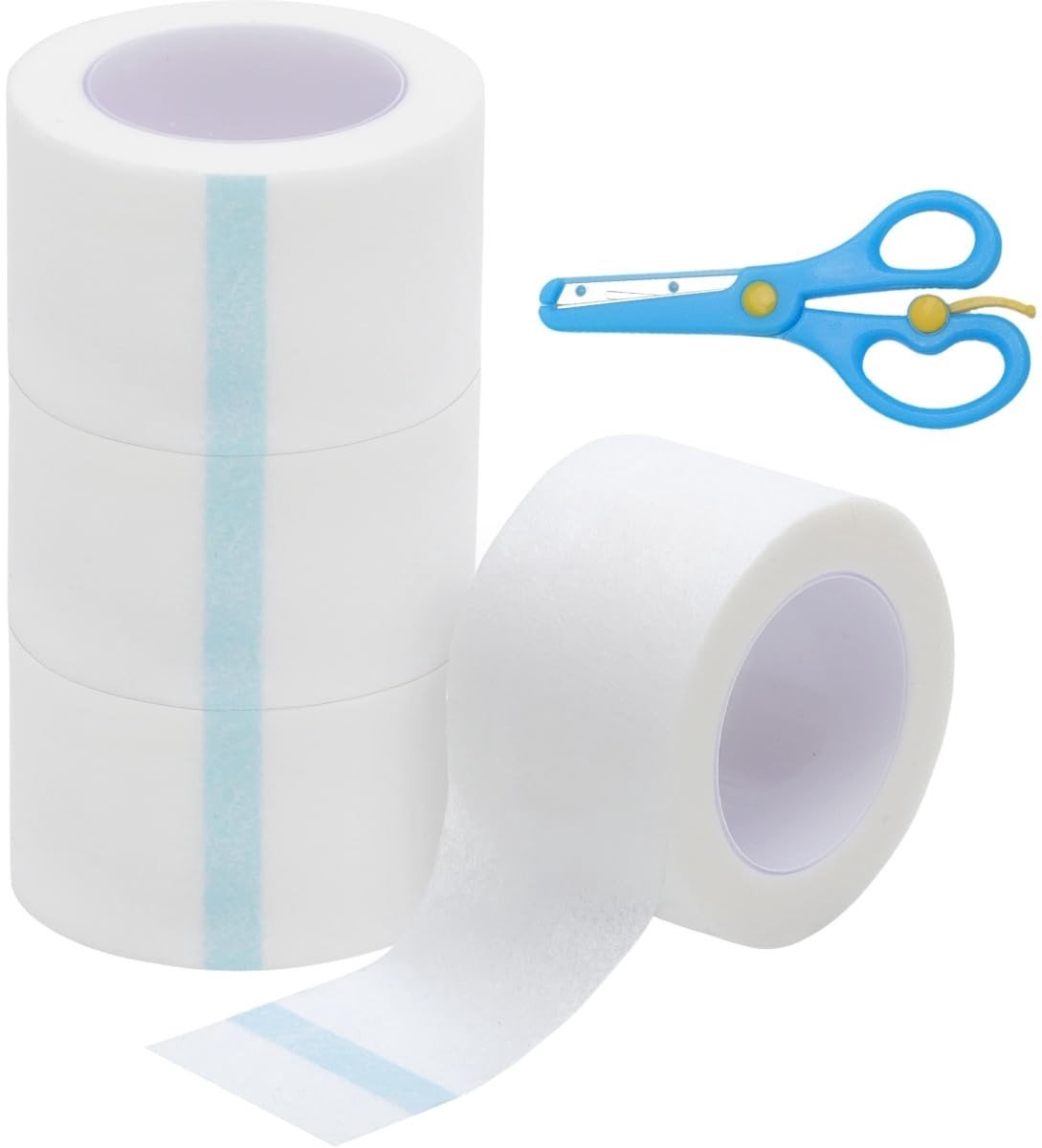 Dailygoods- Plakband 4 Rollen 2,5 cm x 9,14 m - Medisch Plakband - Huidvriendelijk - Ademend - Microporeus - Veiligheidsschaar inbegrepen - Medische Tape