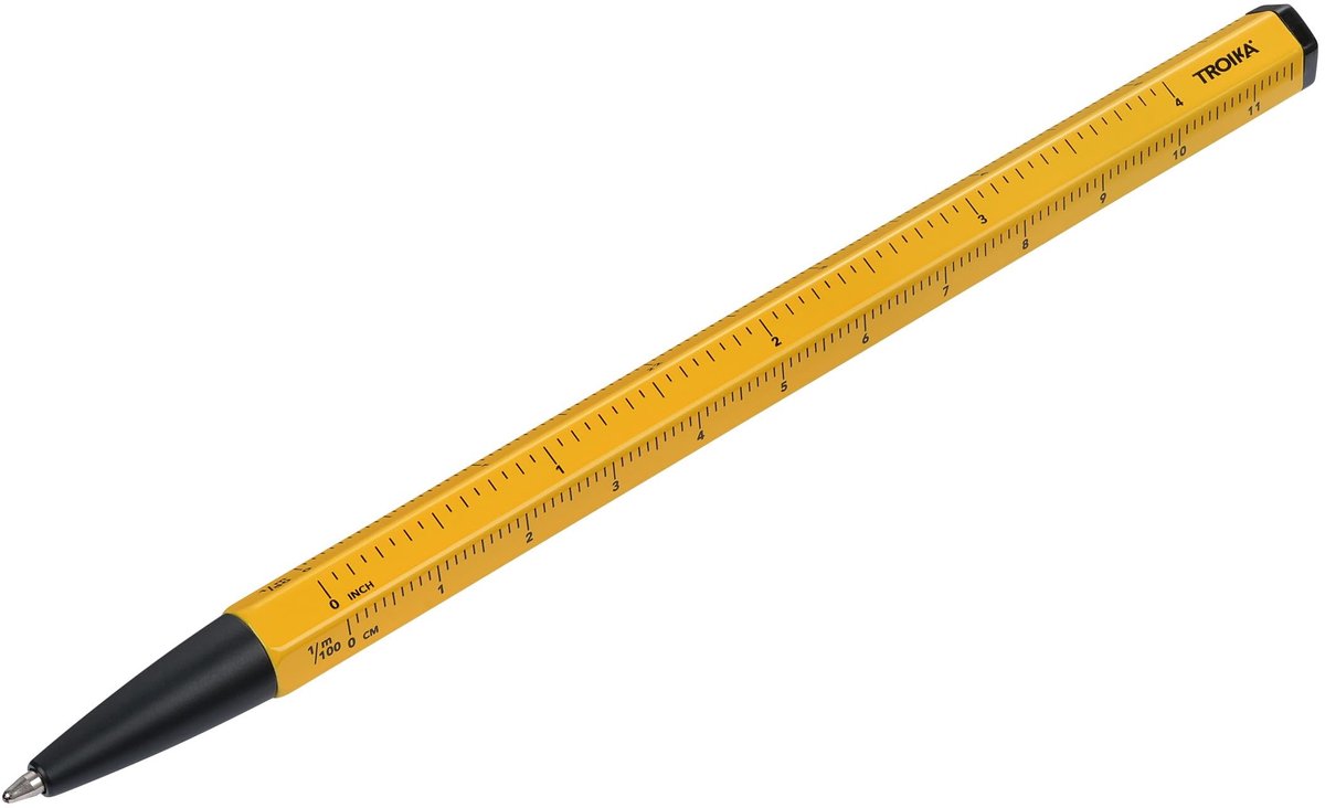 Dailygoods - Multitasking balpen met D1-vulling en liniaal - Construction Basic