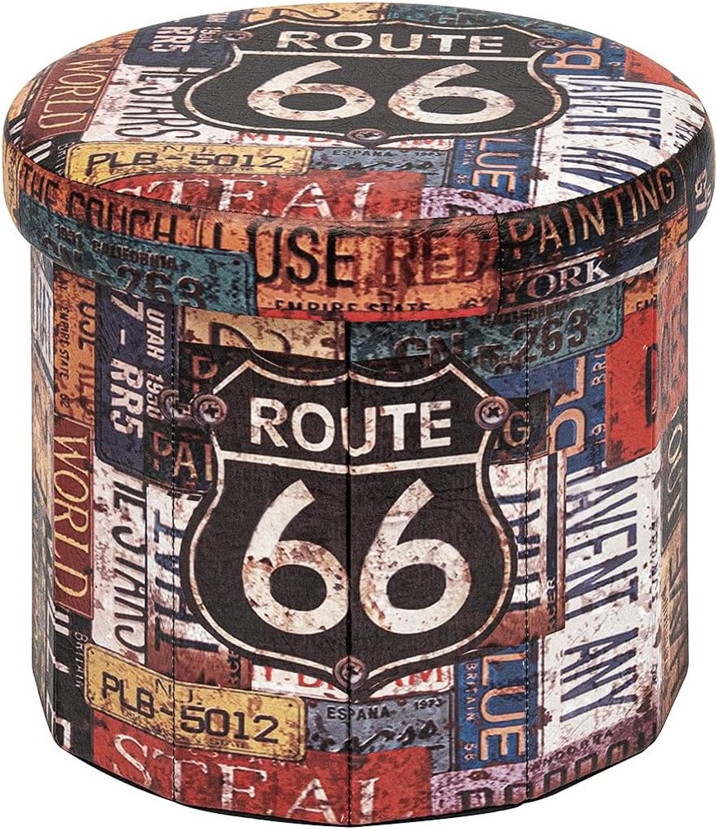 Thijox - Bonlife Kruk met Opberger - Ronde Opbergdoos met Deksel - Voetenbank en Schoenenbank - 38x38x33,5 cm - Ideaal voor Speelgoed, Boeken en Huish